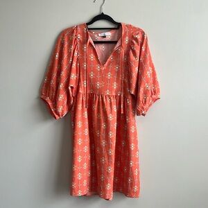 Orange Floral Women's Dress